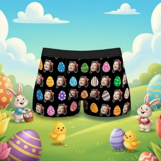 Custom Face Easter Theme Boxer Personalized Photo Boxer Funny Easter Gift for Boyfriend