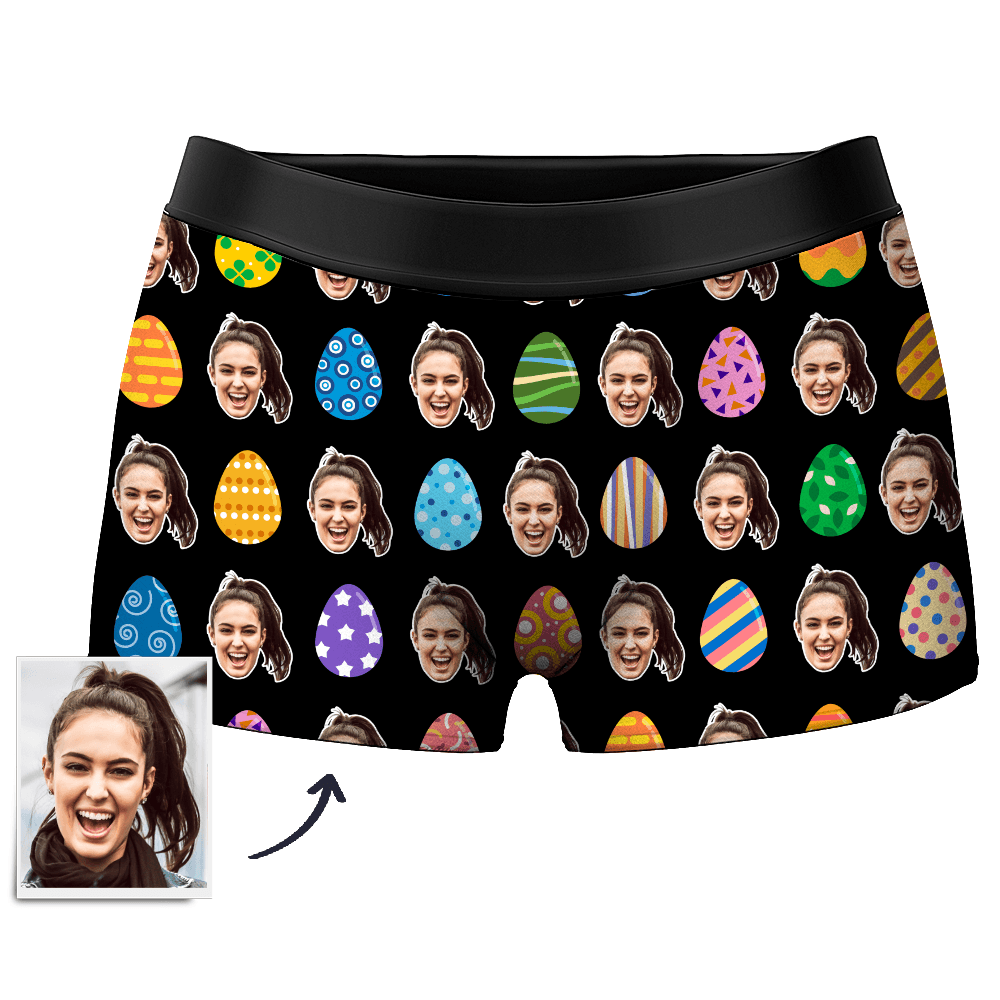 Custom Face Easter Theme Boxer Personalized Photo Boxer Funny Easter Gift for Boyfriend